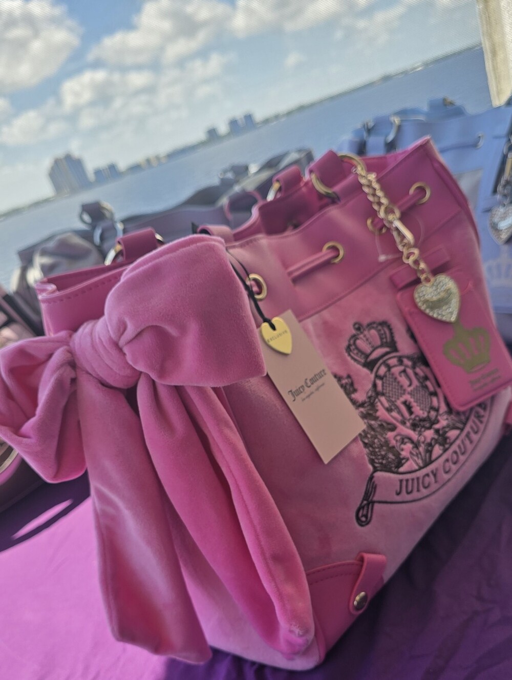 Juicy Couture Pink Bow Drawstring Tote
